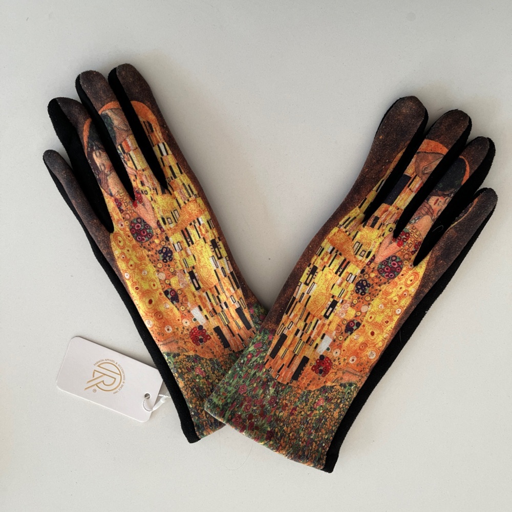 GLOVES Art Print Gustav Klimt The Kiss Warm Winter Artsy Art Nouveau NWT